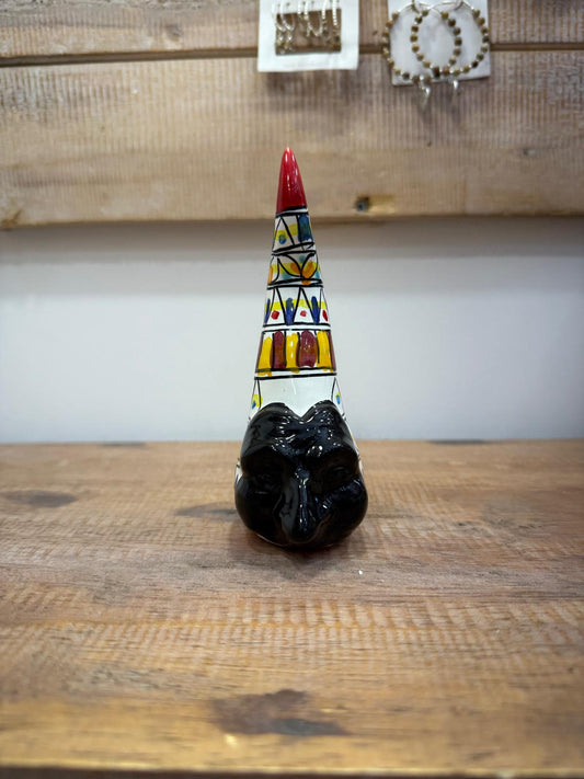 CORNO IN CERAMICA ARTIGIANALE DECORATA PULCINELLA